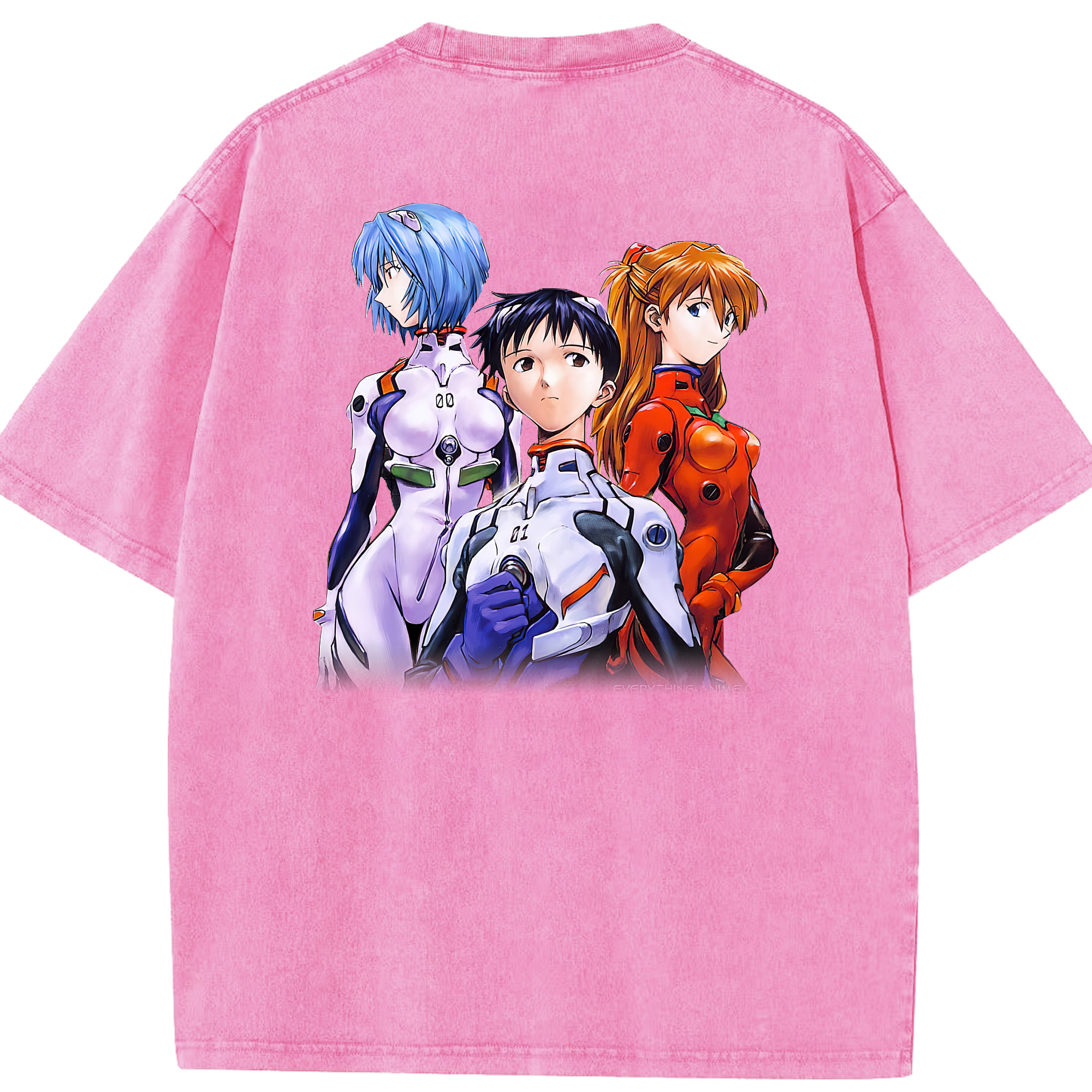 （画像用） EVA 新世紀エヴァンゲリオン 綿100% ヴィンテージ風 半袖Tシャツ（背面プリント）